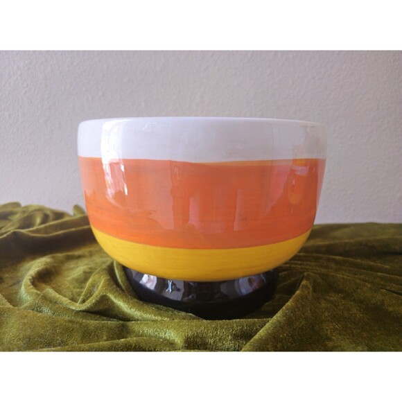 Johanna Parker Candy Corn Bowl & 2 Mugs Large Halloween New 3 Piece Set - Picture 7 of 16